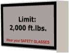 Limit: 2,000 ft.lbs. Wear your SAFETY GLASSES